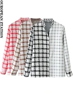 pailete women 2022 fashion with patchwork print loose blouses vintage long sleeve button up female shirts chic tops