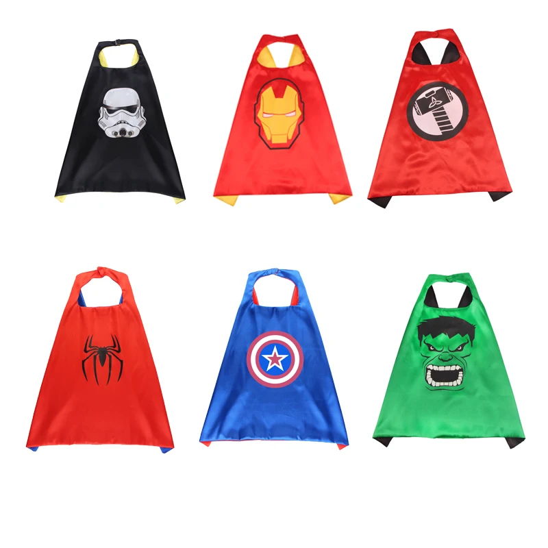 

Накидки с супергероями из аниме, маски, плащи, Фигурки Человека-паука, детское платье Халка, косплей, подарок для мальчиков на Хэллоуин
