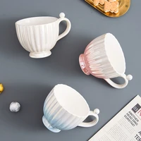 ceramic bright pearl breakfast milk oat mug large capacity afternoon tea coffee drinking cup juice drinks water couple gift cup