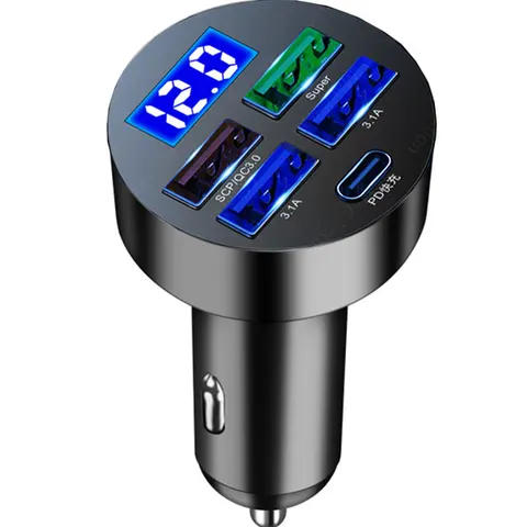 Быстрая зарядка 150 Вт, 5 портов, автомобильное зарядное устройство PD QC3.0 USB C, автомобильное зарядное устройство для телефона, адаптер типа C в автомобиле для Xiaomi Samsung iphone Huawei