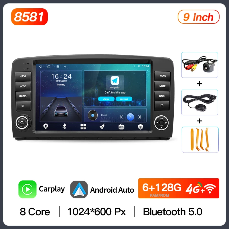 

Для Mercedes Benz R-Class W251 R280 R300 R320 R350 R500 R63 2006 ~ 2012 Android 13 Мультимедийный плеер Стерео GPS BT Carplay Auto BT