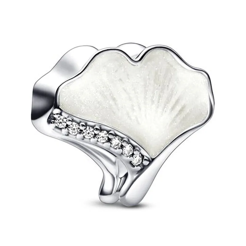 

Original Sparkling Gingko Leave With Crystal Bead Charm Fit Pandora 925 Sterling Silver Bracelet Bangle Diy Jewelry
