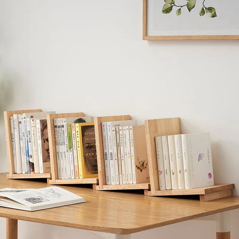 

Nordic Style Wood Bookcase Simple Desk Magazine Organizer Book Storage Shelf Desktop Shelf Bookstand Bookcase Backrest