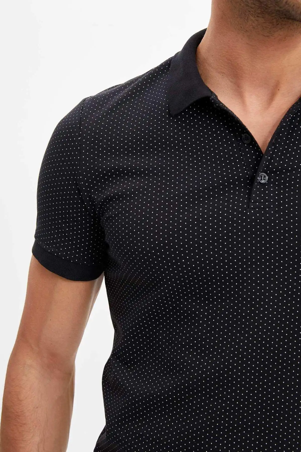 DeFacto Мужские летние топы и футболки с рисунком Slim Fit Поло футболка уличная Мужская