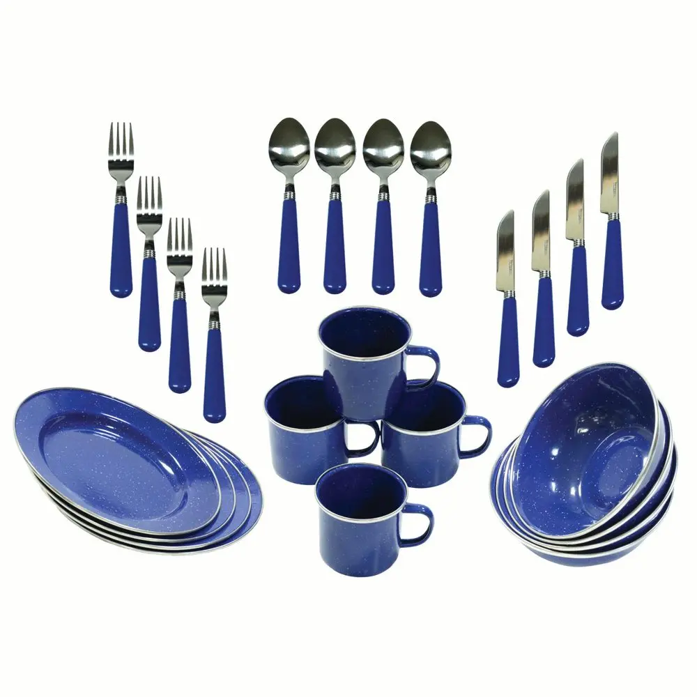 

24 Piece Dinnerware Enamel Set