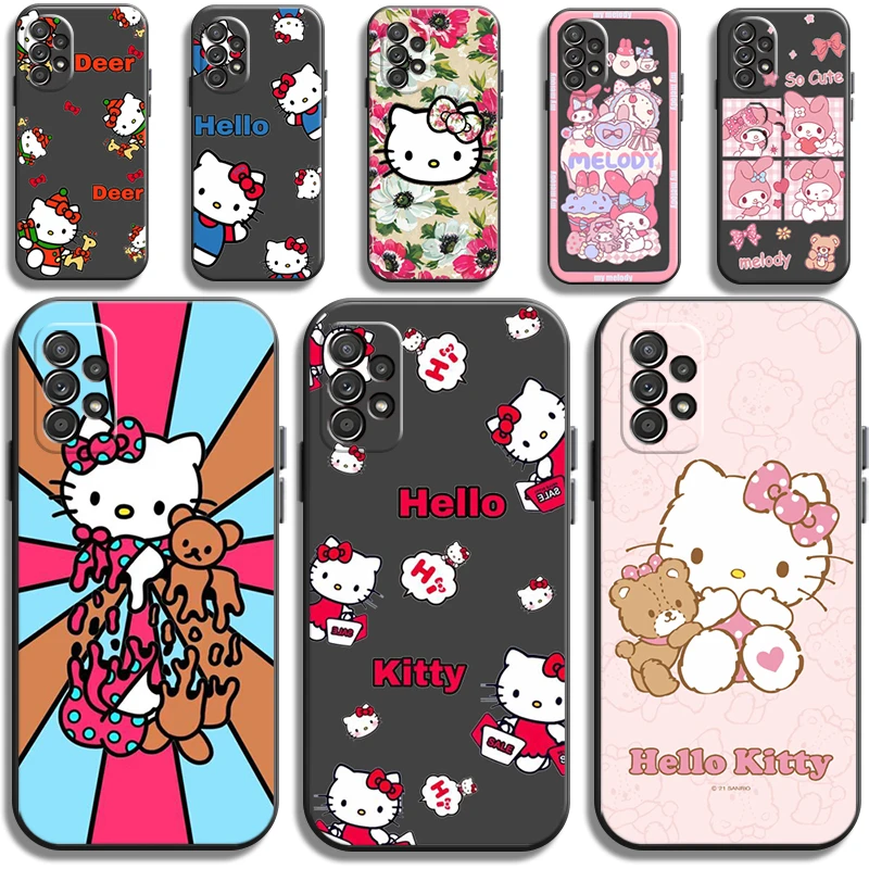 

Hello Kitty Cute Phone Cases For Samsung Galaxy M11 12 S8 S9 S10 S20 S20FE S21 S21Plus S21 UItra Soft TPU Coque Carcasa