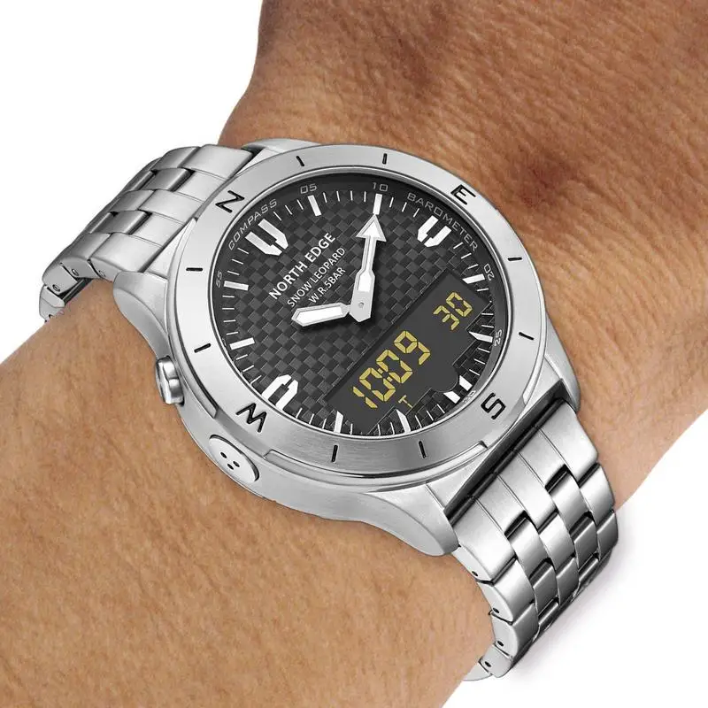 

Sports Watch For Men Stainless Steel Electronic Watch Waterproof Men's Watch Stainless Steel Electronic Watch Outdoor Sports