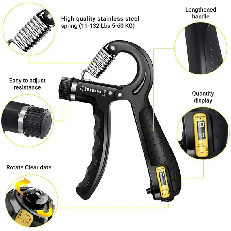 

Counting Hand Grip Strengthener Men Women Arm Spring Finger Massager Expander Hand Exercise Gym Fitness Training Wrist Gripper
