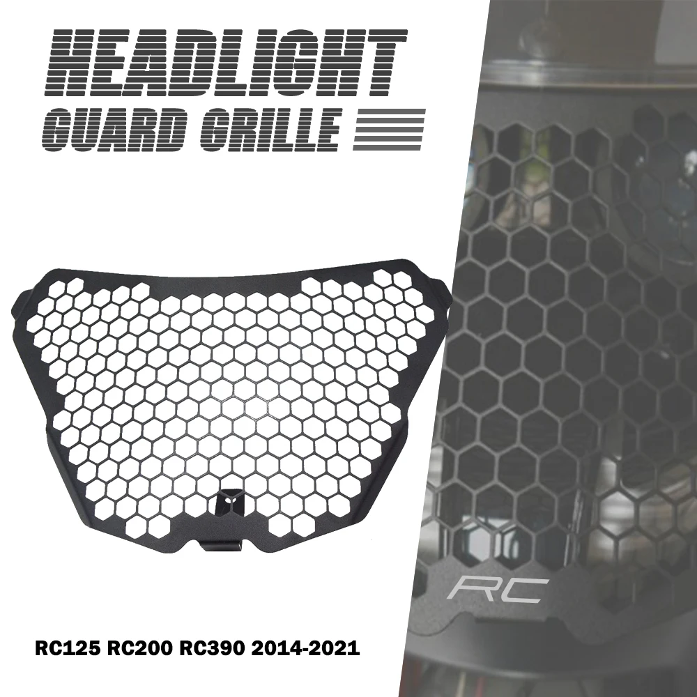 

For RC125 RC200 RC390 2014-2016 2017 2018 2019 2020 2021 RC 125/200/390 Front Headlight Headlamp Grille Guard Cover Protector