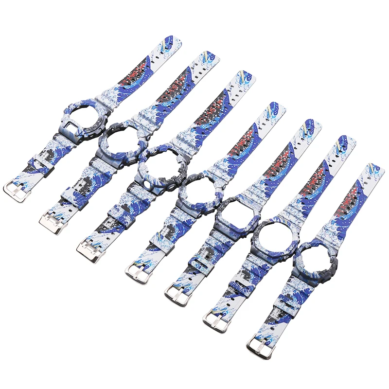Watch Accessories Resin camo strap for Casio G-SHOCK GA110 BA110 GMA GA2100 DW5600 5610 16MM men and women watch strap