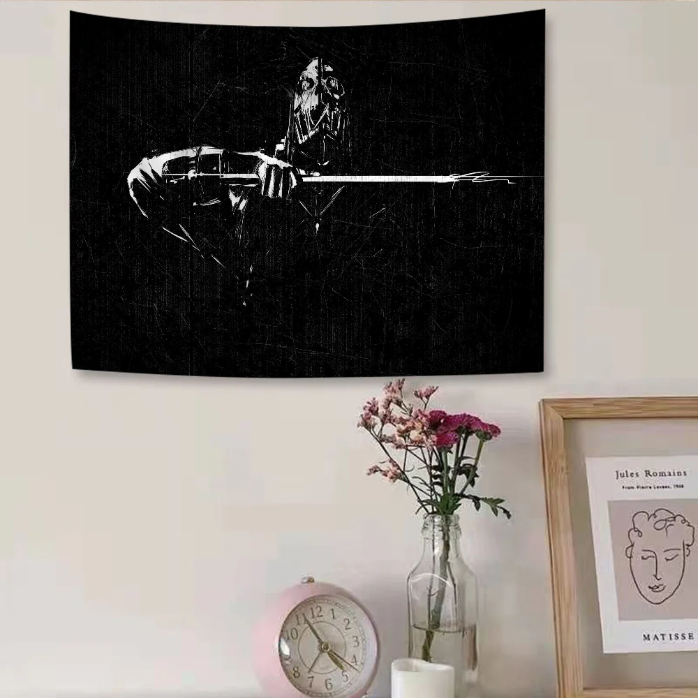 D-Dishonored мультяшный гобелен хиппи цветок настенные ковры Декор в общежитии