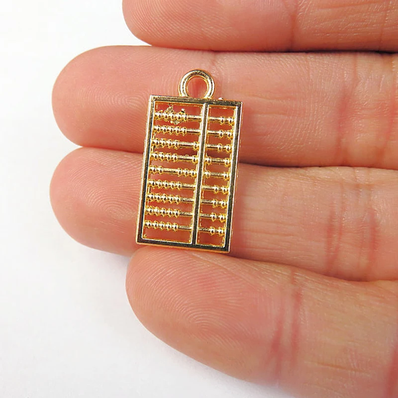 20Pcs/Lot ​Gold Pendant Small Abacus Ornament Alloy Abacus For DIY Jewelry Making Accessories 20mm Metal Craft Pendant Wholesale