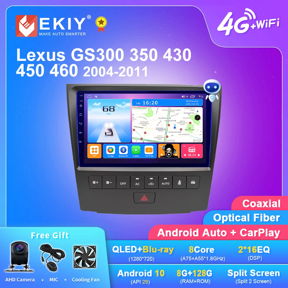 

EKIY T7 QLED DSP Android Car Radio For Lexus GS300 350 430 450 460 2004-2011 Multimedia Player Stereo GPS Navi Carplay 2din DVD