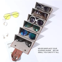 glasses jewelry storage box multi lattice foldable gift box small pattern pu leather handmade eyeglasses case home storage