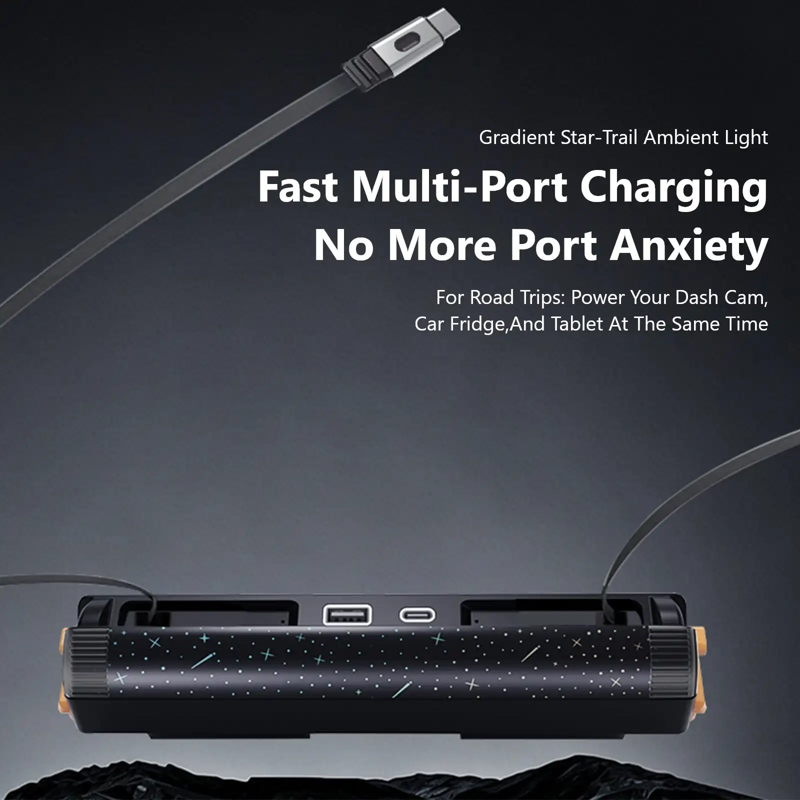 Фото USB-хаб Starlight для центральной консоли Tesla Model 3 Highland/Y Juniper/Y L, интеллектуальная выдвижная магнитная док-станция с быстрой зарядкой 65 Вт №5