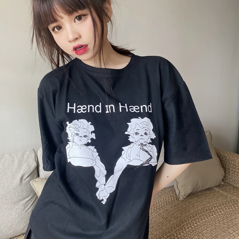 

Женская хлопковая Футболка с круглым вырезом, с коротким рукавом