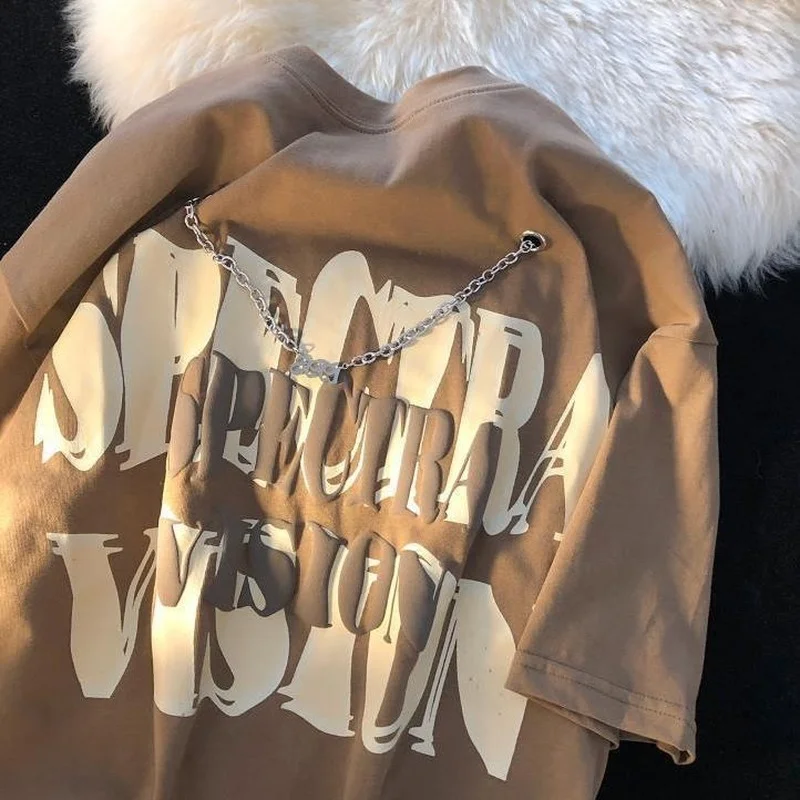 Женская футболка с коротким рукавом круглым вырезом и принтом |