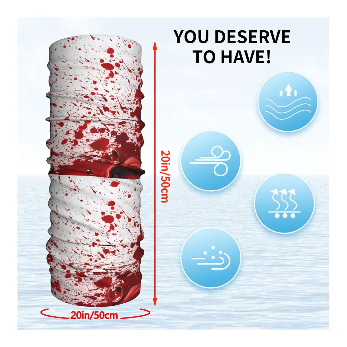 Бандана-брызг крови Шейная Обложка шарф унисекс для взрослых