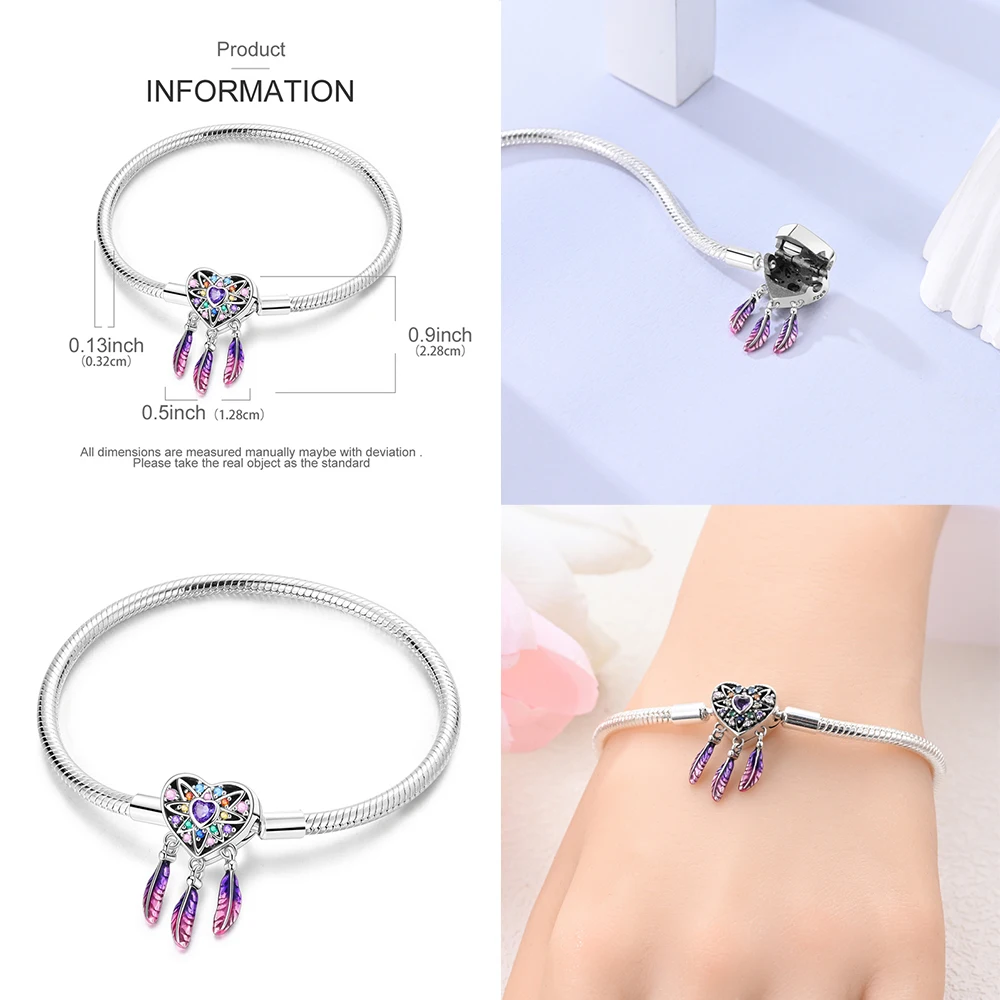 Красочная цепочка из стерлингового серебра 925 пробы с цветным цирконием Dream Net &amp