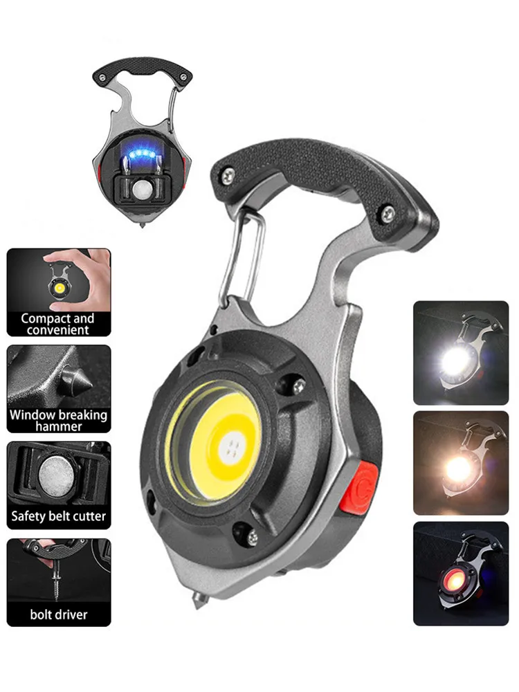 

Mini LED Flashlight Key Chain Lamp Cob Work Light Pocket Light Portable USB Rechargeable Flashlight Camping Hiking Lantern