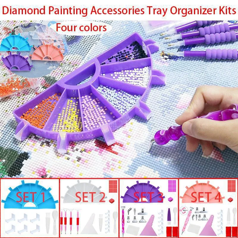 

6 Grid Palette Diamond Painting Tray Kits Large Capacity Drill Plate Diamond Painting Pen Nail Art Beading Plates Cross Stitch