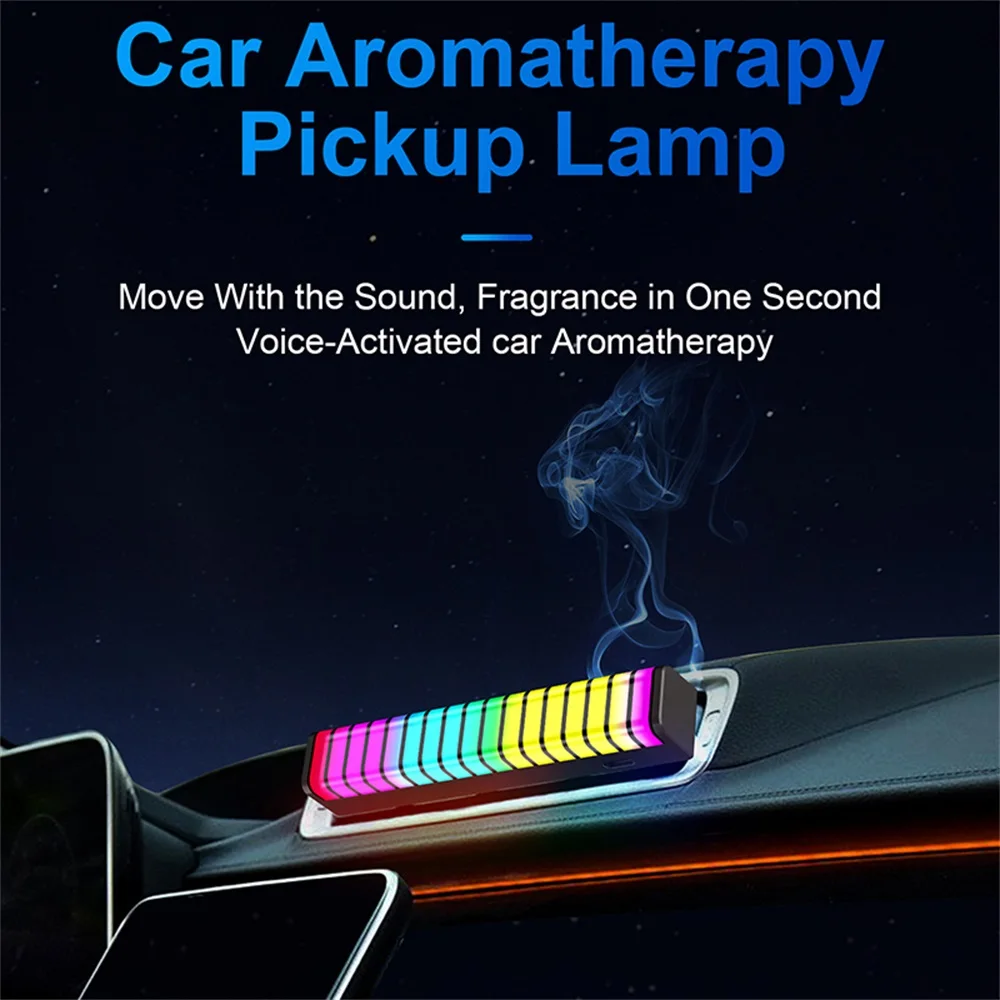 

3D Car Screen Atmosphere Light Bar Car Air Outlet Aromatherapy Atmosphere Lamp 10 Modes Adjustable 17 RGB LED Rhythm Pickup Lamp