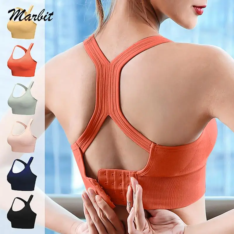 

Adjustable Back Button Tank Top Women Gym Corset Sports Bra Push Up Crop Top Fitness Breathable Sexy Running Athletic Sportswear