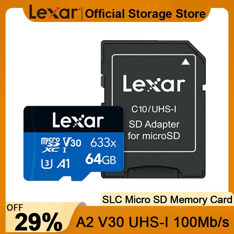 

Lexar 633X Micro SD карта 128 г 512 ГБ 256 ГБ SDXC SDHC 100 Мбит/с устройство чтения карт памяти Uhs-1 Carte SD для Drone Gopro Sport видеокамера