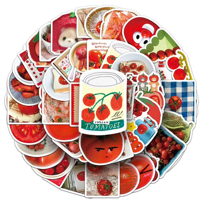 

Набор из 50 водонепроницаемых наклеек с мультяшными помидорами