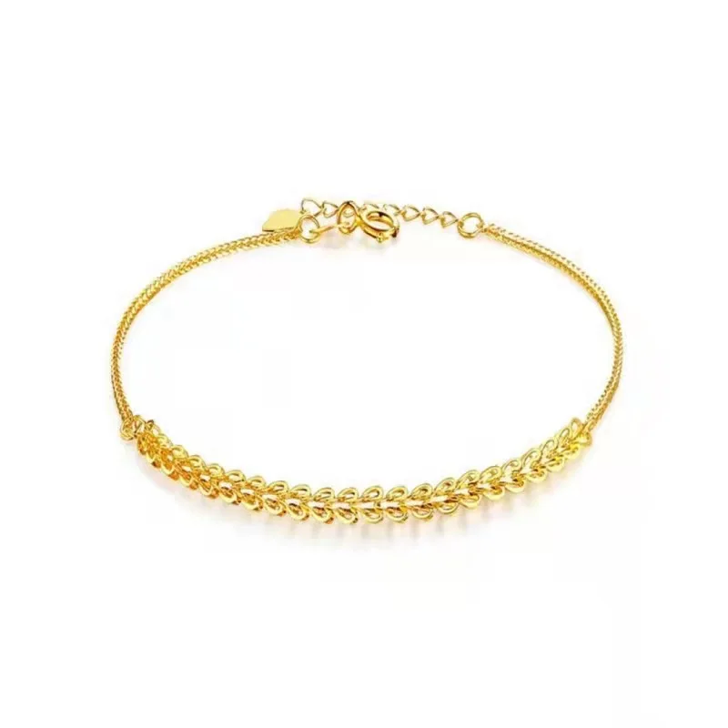 

BANFU Real 18K Gold Bracelet Luxury Half Phoenix Tail Design Pure AU750 Adjustable Chain for Women Fine Jewelry Gift