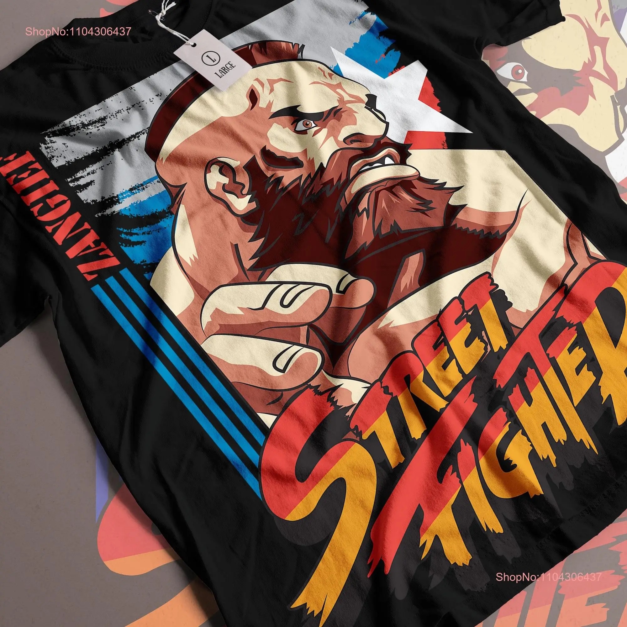 Футболка премиум-класса Zangief SFII Turbo Hyper Fighting с длинными или короткими рукавами
