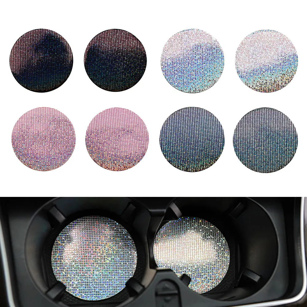 

Car Diamond Coaster Water Cup Slot Non-Slip Mat Silica Pad Cup Holder Mat Auto Interior Decoration Accessories