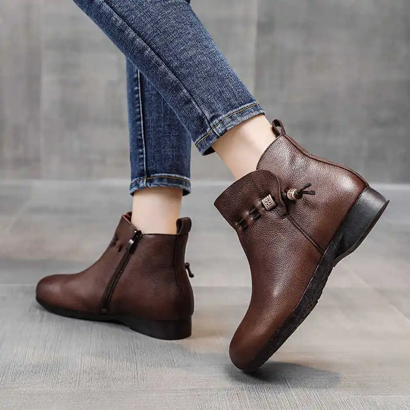 

Autumn Women Shoes British Style Soft Surface Low-heel Casual Shoes Fashion 41 Size Women's Shoes Feet Bare Boots Ladies Boots