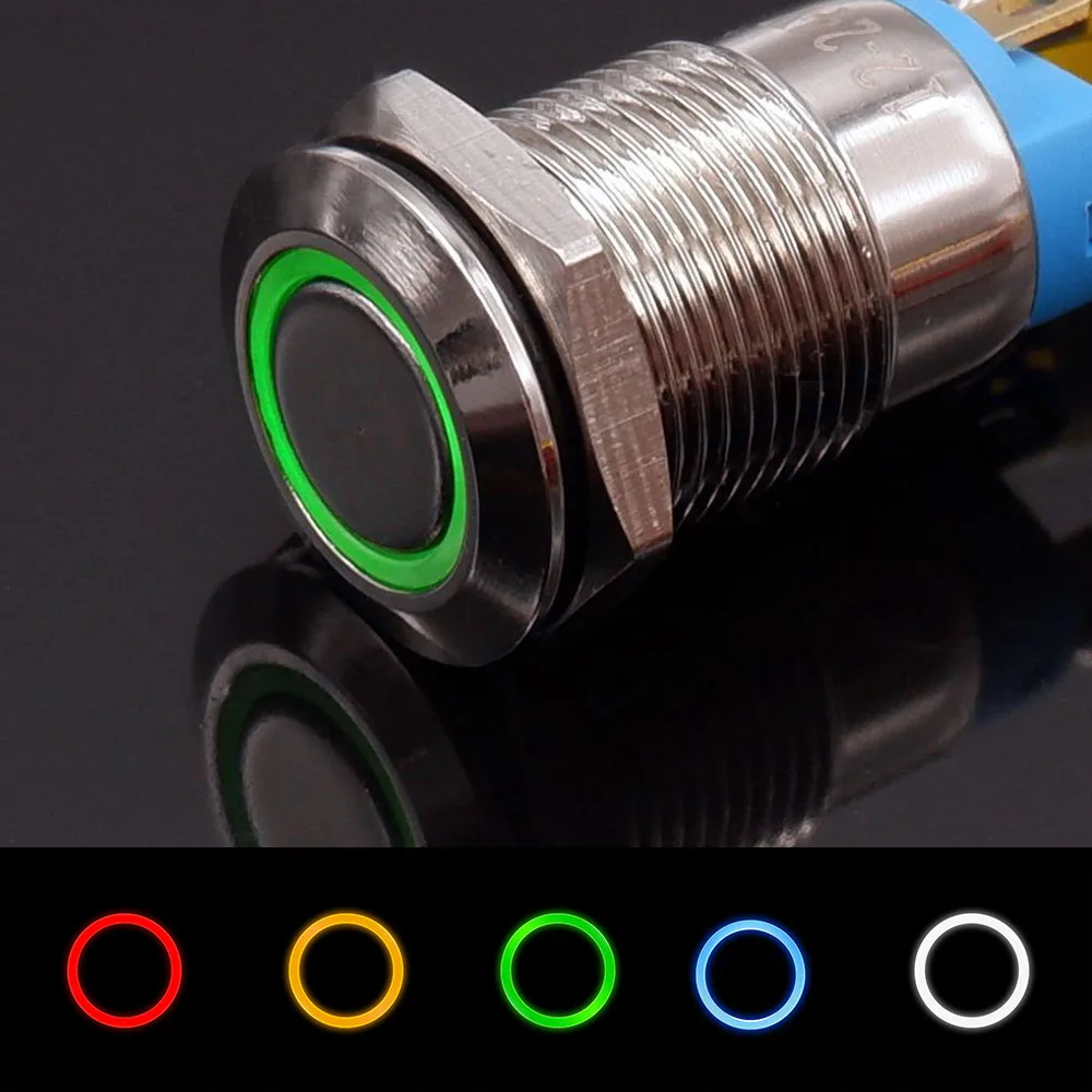 Водонепроницаемый металлический кнопочный переключатель с плоской высокой