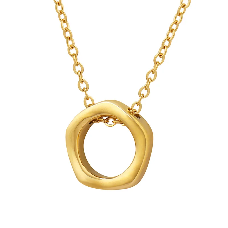 

Korean Necklace Ins Trend Circle Neck Chain Women 316L Stainless Steel Charm Choker For Girls Non-fading Jewelry Wholesale