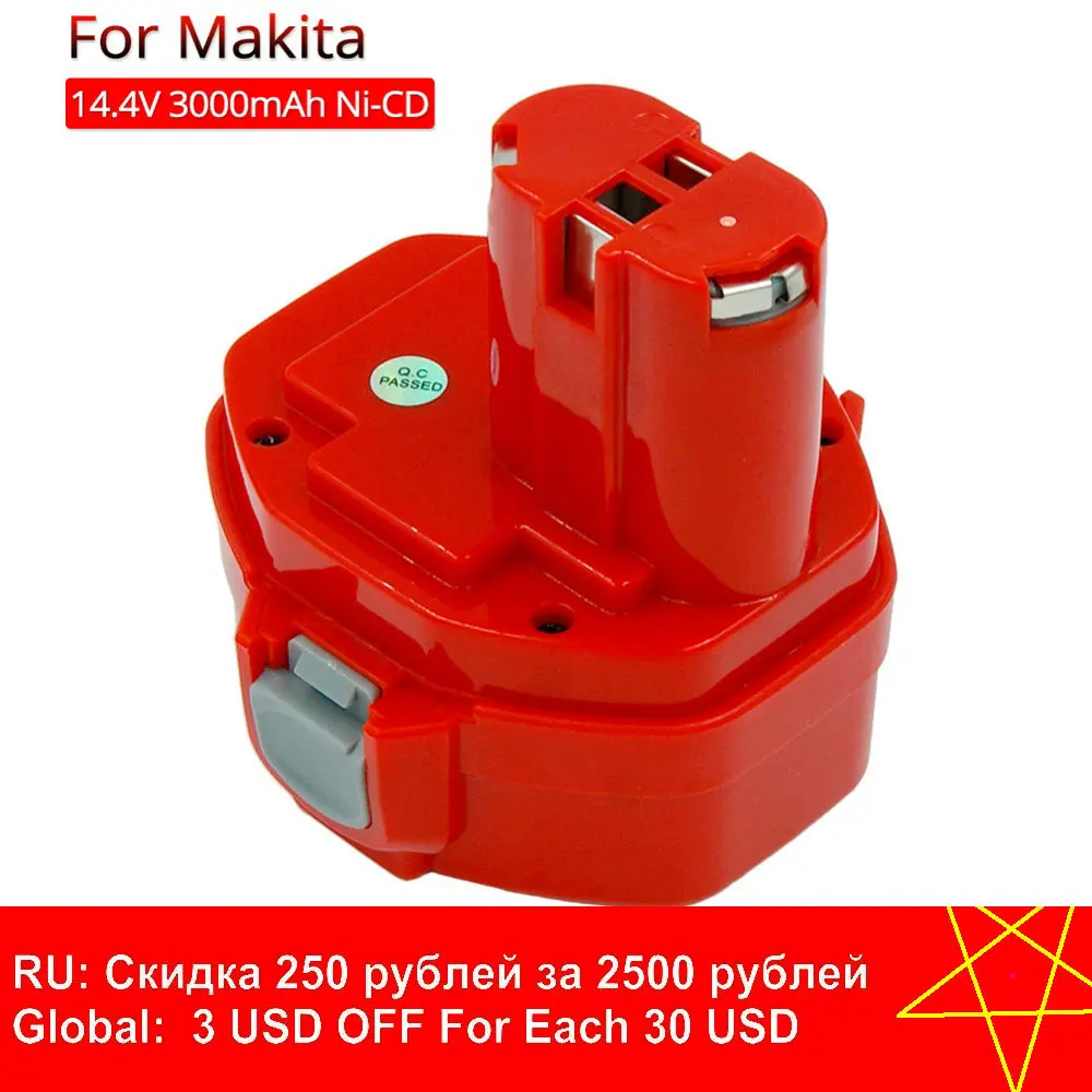 

PA14 3.0Ah Ni-CD Power Tools Rechargeable Battery for Makita 14.4V Cordless Drills Screwdriver 1420 1433 1434 1435 6337D 6280D