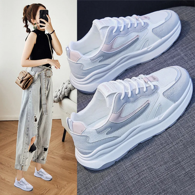 

Fashion Korean version of the old shoes women's 2022 spring new breathable student sports shoes thick-soled casual shoes