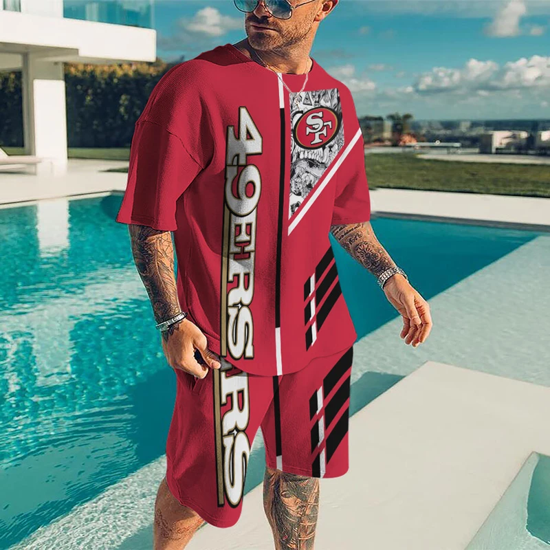 Summer Men's Sportswear shorts sets O-Neck Short Sleeve Suit Trend 3D Sets Printing Clothing Sports Tracksuit 2 Pieces Set |