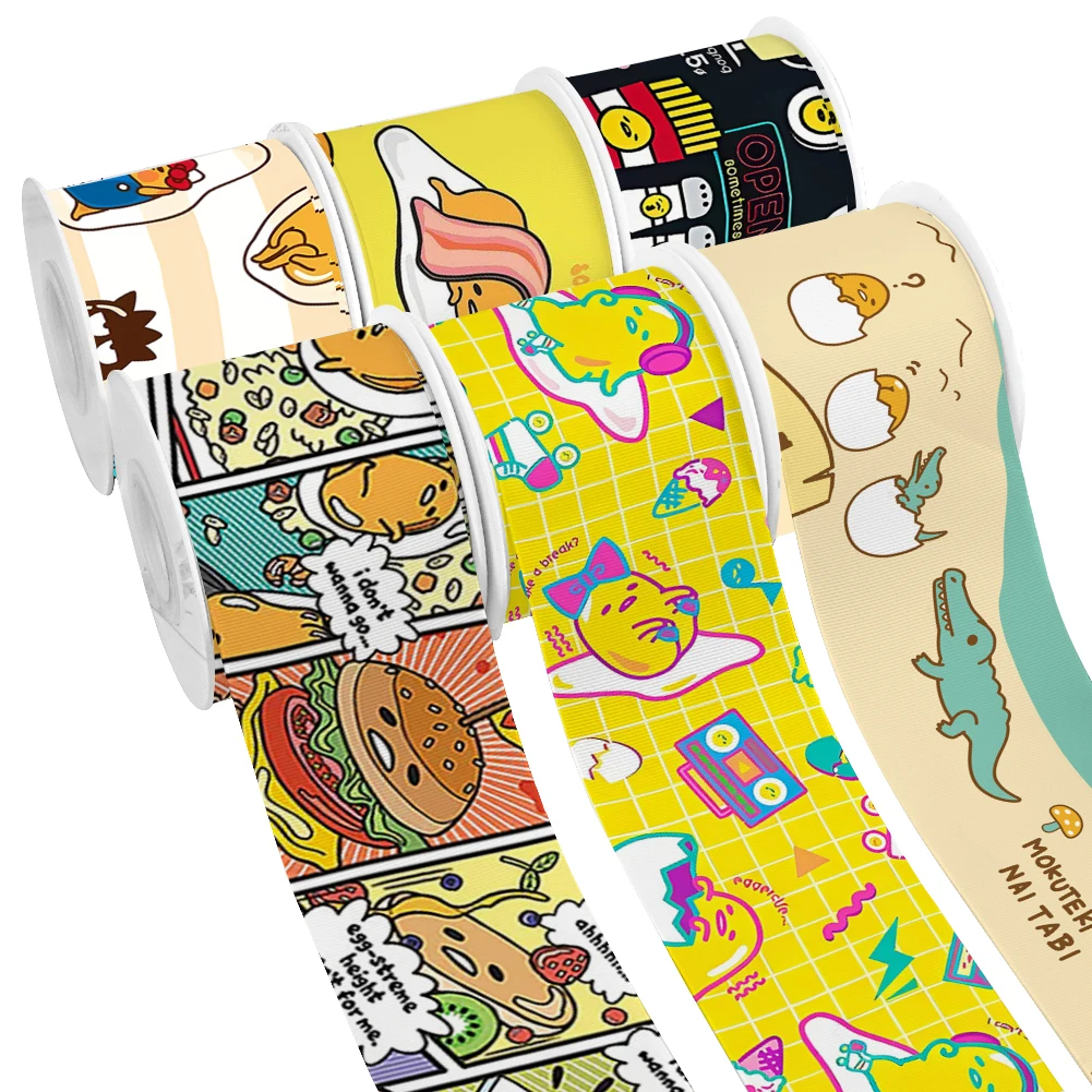 Японская мультяшная корсажная лента с желтым желтком и рисунком гудетамы 5 ярдов