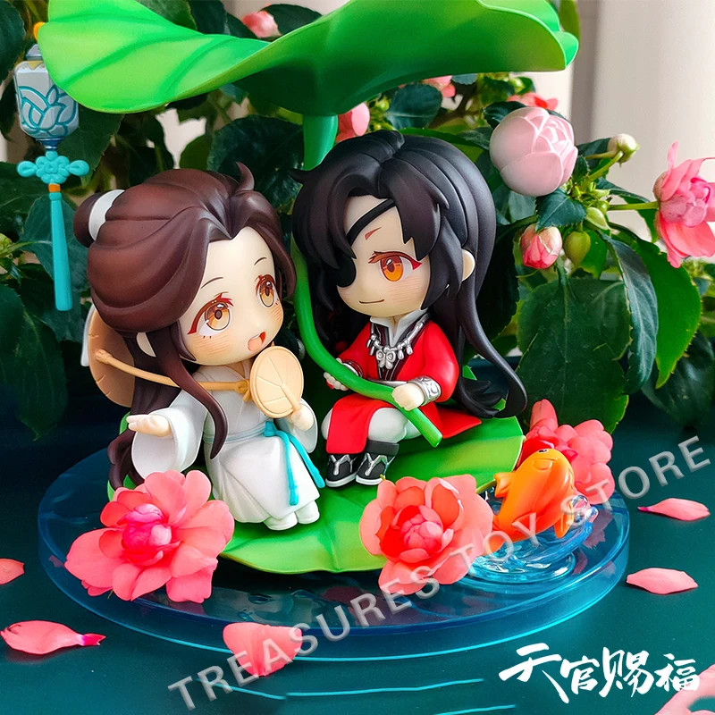

Original Genuine Heaven Official'S Blessing Xie Lian&Hua Cheng Lotus Leaf He Tiantian Ver. Cartoon Figure Q Version Model