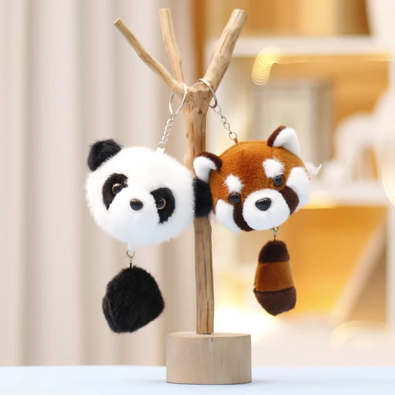Милая панда искусственная Подвеска для сумки милый маленький енот плюшевый