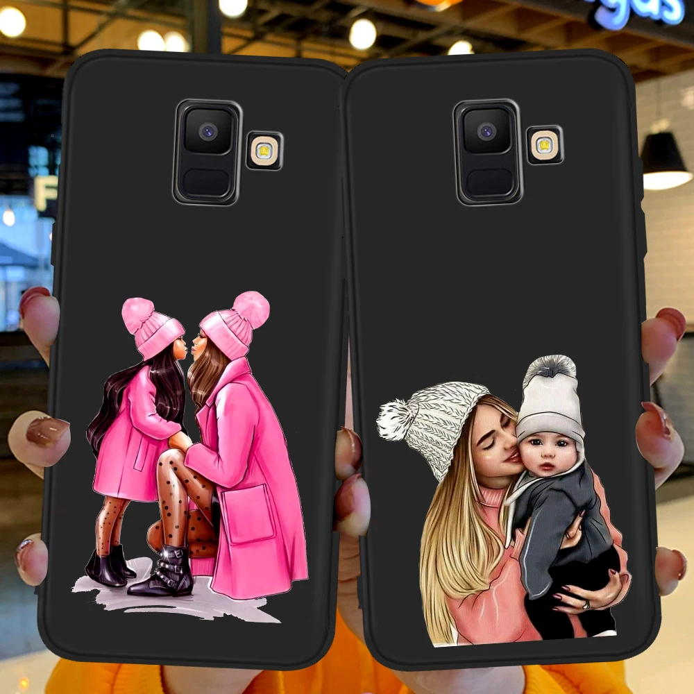 

Fashion baby and mom Coque Silicone Funda For Samsung Galaxy A5 A6 A7 A8 A10 A30 A40 A50 A22 A32 A72 A82 J7 J8 Plus Phone Case