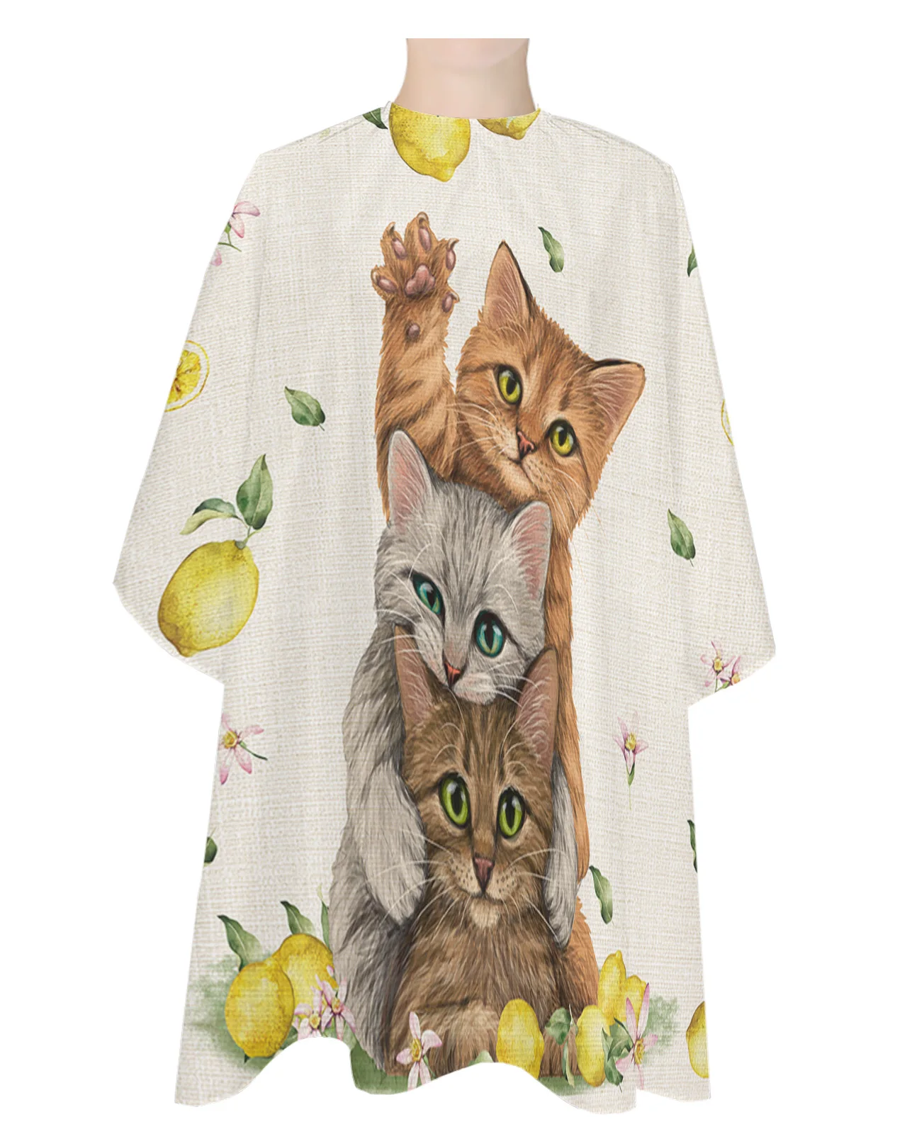 

Летний фартук для парикмахерской с фруктами, лимонной кошкой, водонепроницаемый фартук для салона красоты, фартук для парикмахерской