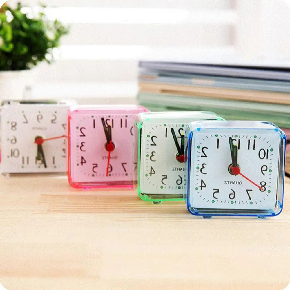 

Часы-Будильник квадратные компактные кварцевые, компактные дорожные милые портативные милые Креативные модные для студентов