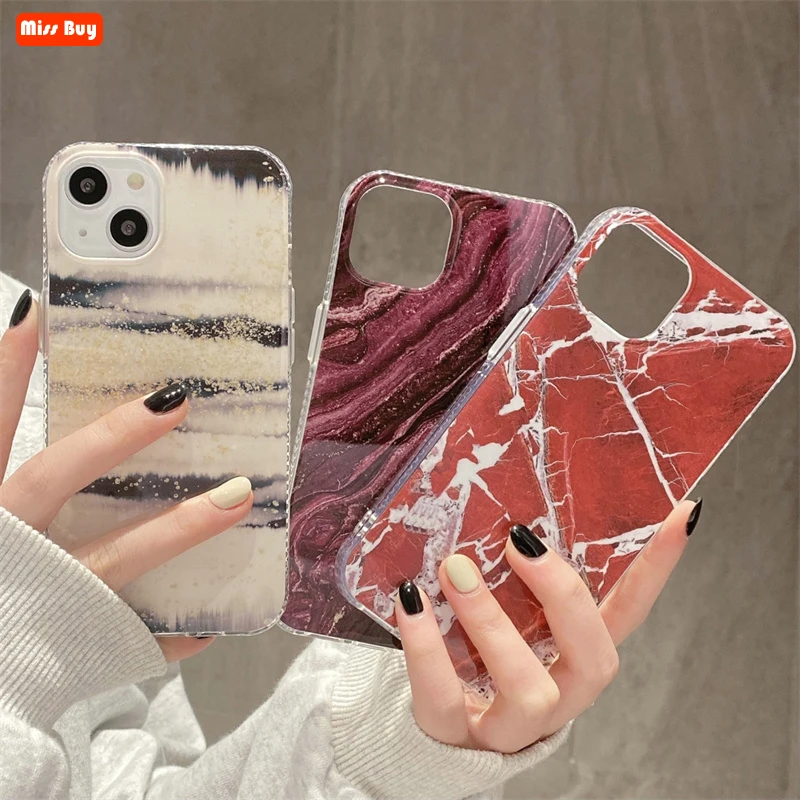 

Luxury Sands Marble Camera Protection Silicone Soft Phone Cases For iPhone 13 12 11 Pro Max 12 13 Mini X XR XS 7 8 Plus Coque