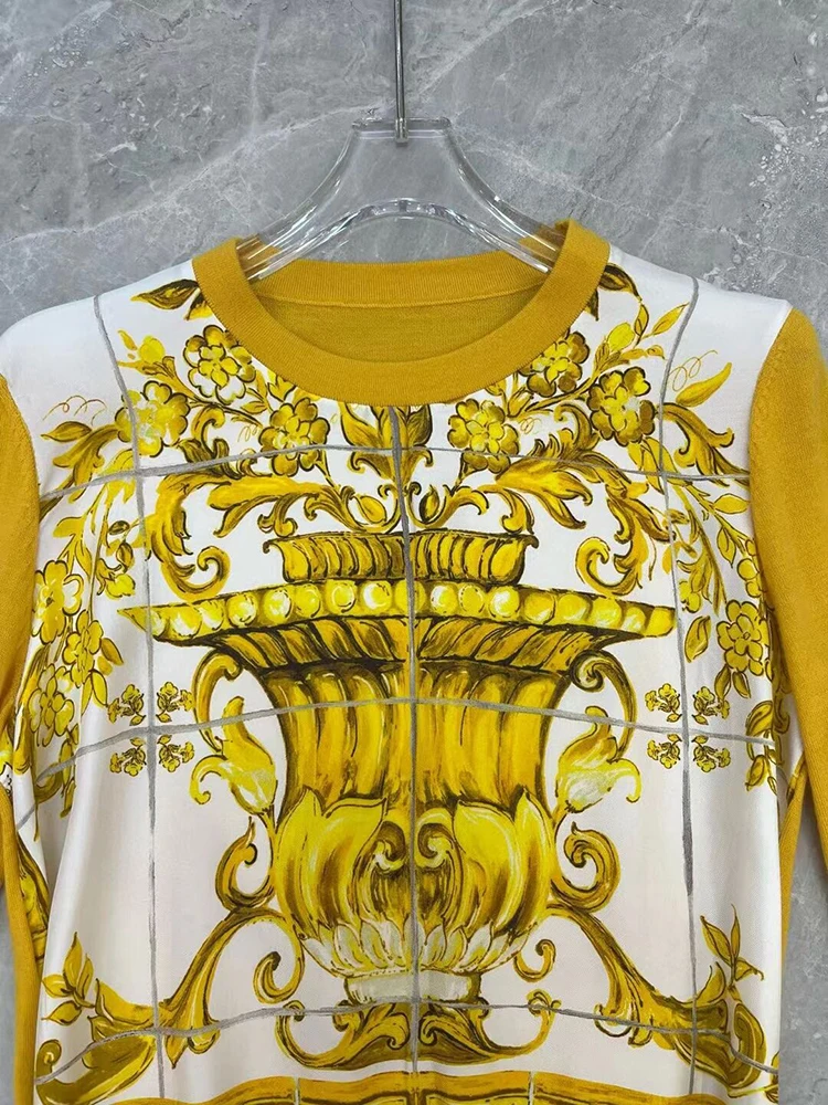 Seasixiang модный дизайнерский осенний свитер Женский пуловер с круглым вырезом и