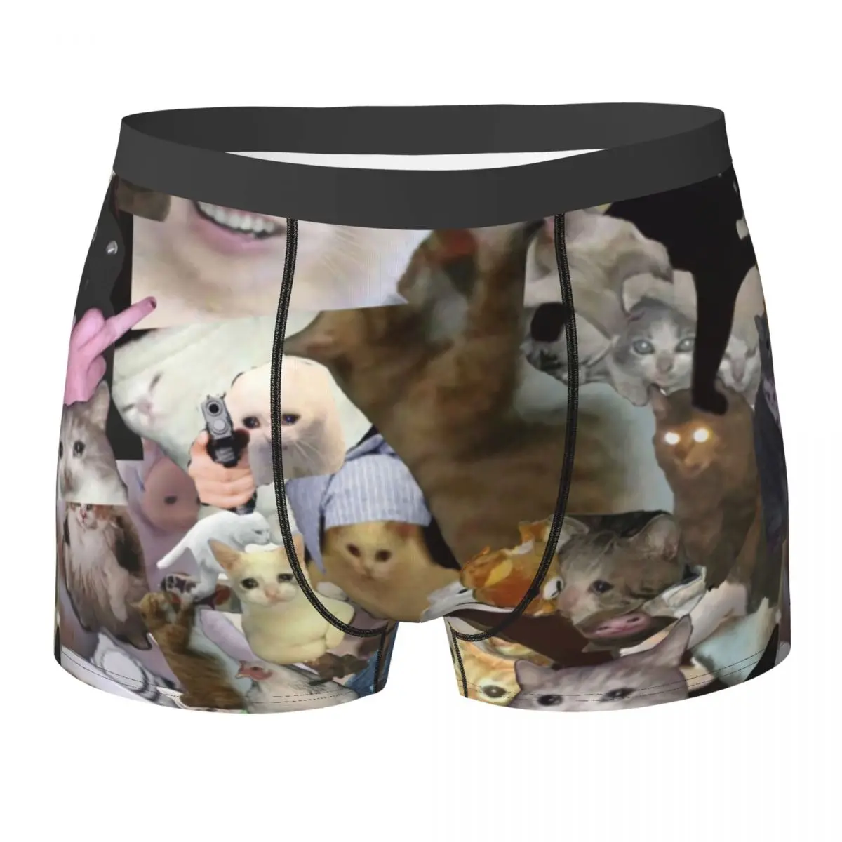 

Сексуальные трусы-боксеры с изображением кошек, мужское нижнее белье, Забавные милые дышащие трусы для мужчин
