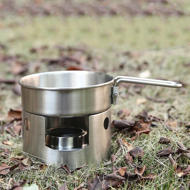 

2022 New Mini Alcohol Oven Stainless Steel Burner Camp Cooking Tools Picnic Boiler