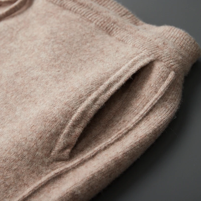 Мужские брюки из 100% мериносовой шерсти осенние и зимние утолщенные с высокой