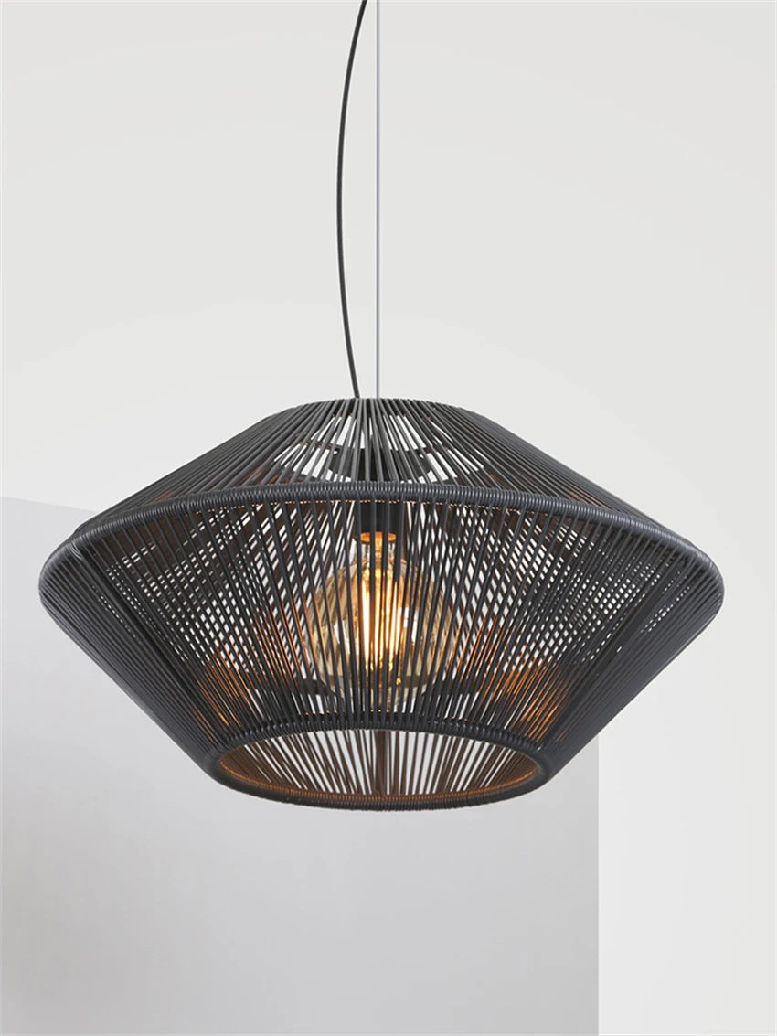 

Bamboo birdcage lantern pendant lights study Japanese dining kitchen living room rattan lamps Nordic hanging lamps deco lighting